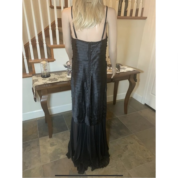 Vintage Tadashi Couture Satin Mermaid formal Dress Crystal rhinestone Brooch 10 - Picture 8 of 11